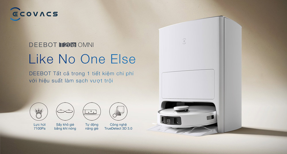 Robot hút bụi lau nhà Ecovacs Deebot T20e Omni